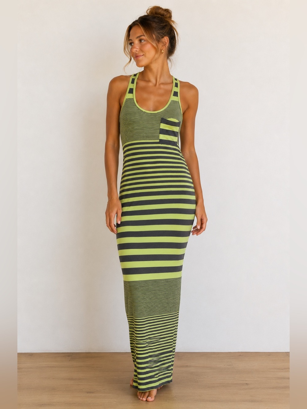 Arden B striped long dress XS
